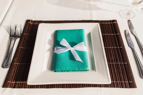 Decorated served table for wedding party or other event Stock Photos