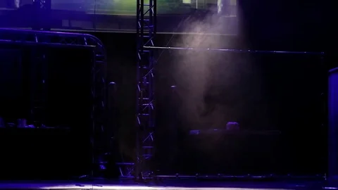Decorated stage lit with dynamic light Stock Footage 80211998