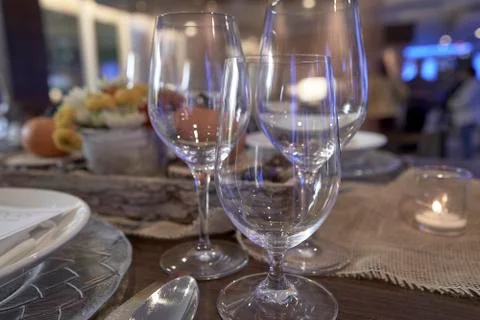 Decorated table to eat Stock-Fotos
