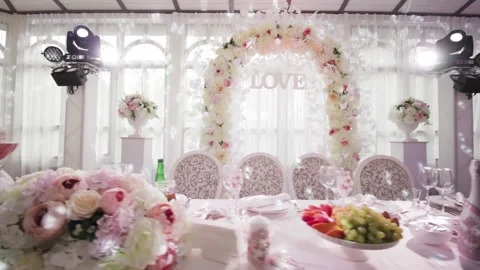 Decorated  table Stock Footage 146575416