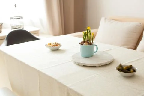 Decorated table for the holiday Stock Photos