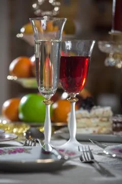 Decorated table Stock Photos