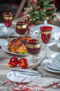 Decorated table Stock Photos