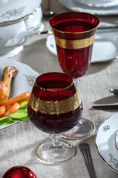 Decorated table Stock Photos