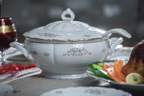 Decorated table Stock Photos