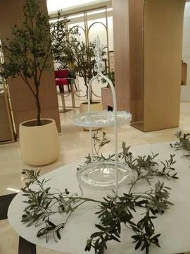 The decorated table in the restaurant Stock Photos