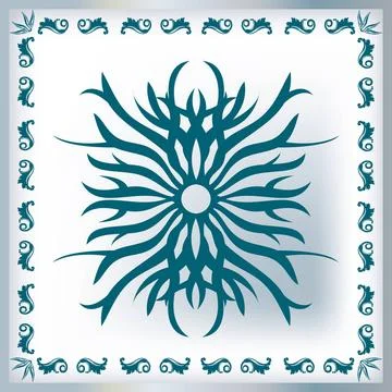 Decorated vector tile Decorated vector tile art nouveau style Copyright: x... Stock Photos