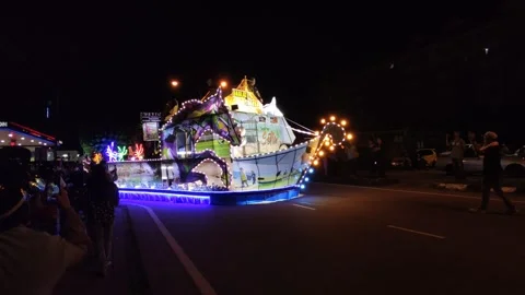 Decorated vehicles of Setiu district. Stock Footage 220472685