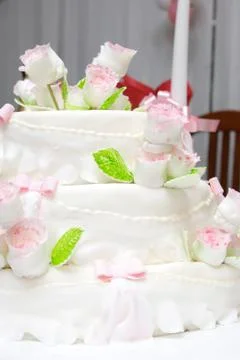 A decorated wedding cake Foto stock
