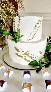 Decorated wedding cake Stock Photos