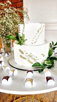 Decorated wedding cake Stock Photos