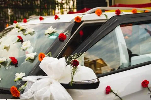 Decorated Wedding Car Stock Photos