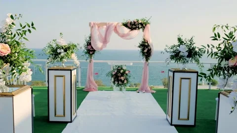 Decorated wedding corridor 動画素材 141591755