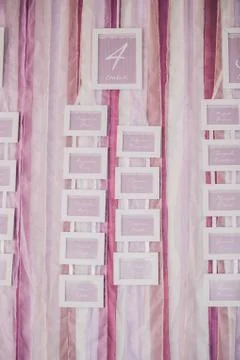 Decorated Wedding Seating plan Stock Photos