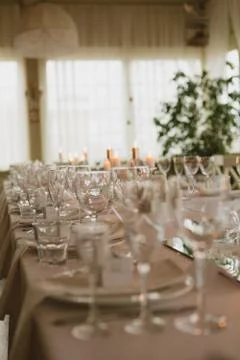 Decorated wedding table Stock-Fotos