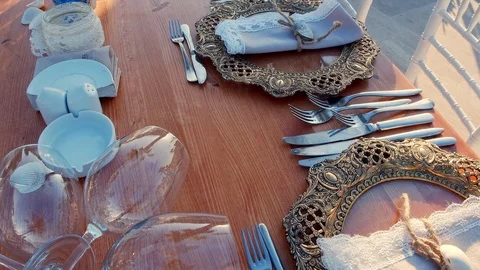 Decorated Wedding Tables Stock Footage 115970423