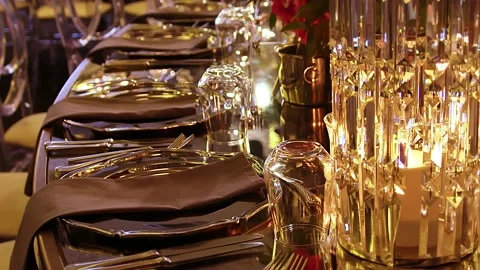 Decorated Wedding Tables. Stock Footage 169797776