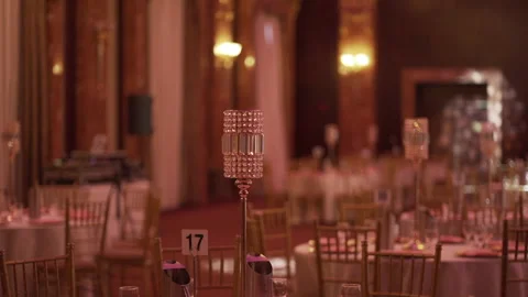 Decorated wedding. Wedding table setup Stock-Footage 247734666