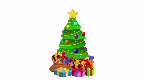 Decorated Xmas Tree Animation alpha channel Stock-Footage 69722543