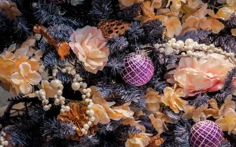 Decorated xmas tree Stock Photos