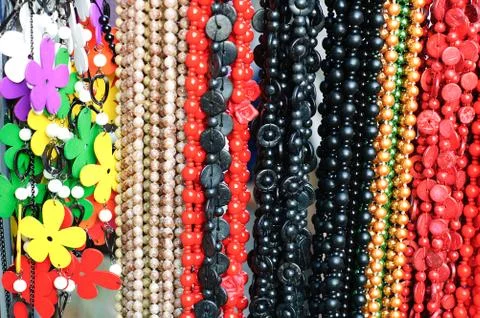 Decorating and beads close-up Stock Photos