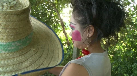 Decorating the buffalo 5 Stock Footage 483755