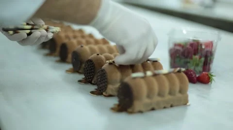 Decorating Cake With Chocolate - Elegance Stock Footage 61943669