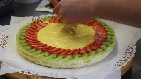 Decorating the cake. Stock Footage 327375389