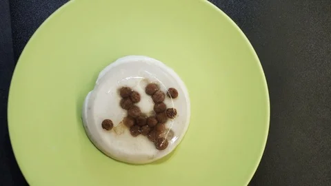 Decorating cereal jelly Stock Footage 97410380