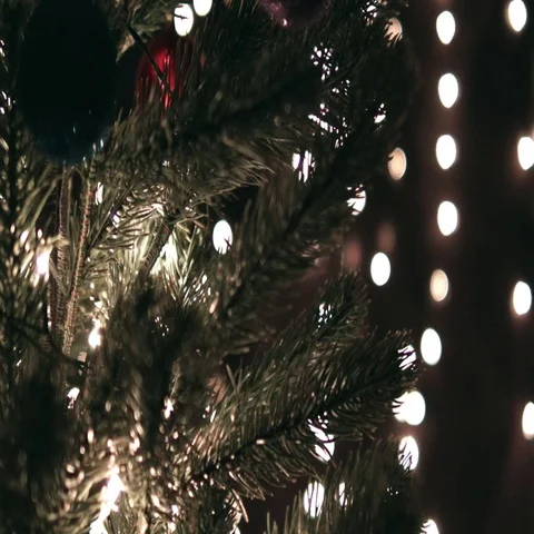 Decorating Christmas Tree With Ball Video stock 69374985