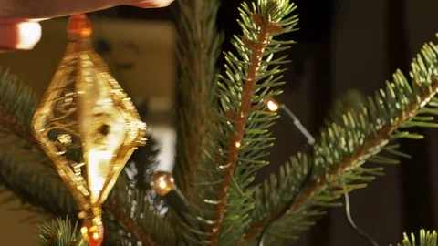 Decorating a Christmas tree Stock Footage 70274703