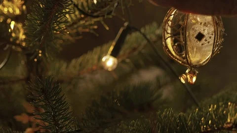 Decorating a Christmas tree Stock Footage 70274872