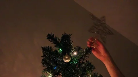 Decorating a Christmas tree Stock Footage 71228003