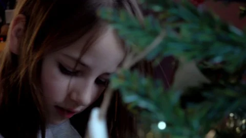 Decorating a Christmas Tree Stock Footage 99340540