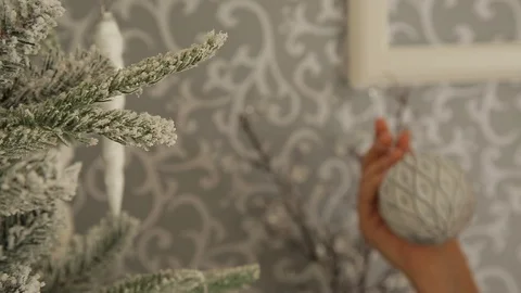 Decorating the christmas tree Stock Footage 120111211