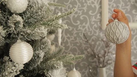 Decorating the christmas tree Stock Footage 120111213