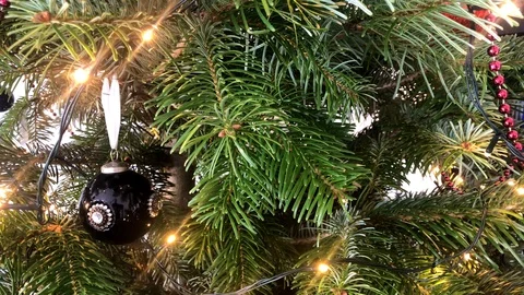 Decorating a Christmas tree Stock Footage 126726665