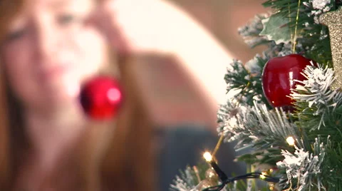 Decorating a christmas tree HD Video stock 56236655