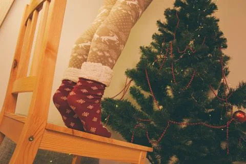 Decorating Christmas Tree Stock Photos
