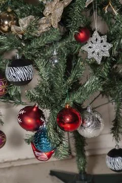 Decorating a Christmas Tree Stock Photos