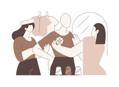Decorating clothes isolated cartoon vector illustrations. Ilustración de archivo