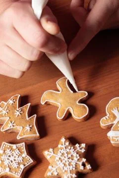 Decorating cookie Stock Photos