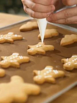 Decorating cookies Stock Photos