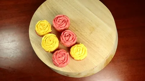 Decorating Cupcakes Stock Footage 22343100
