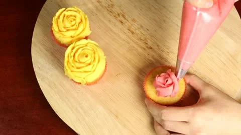 Decorating Cupcakes Stock Footage 22343137
