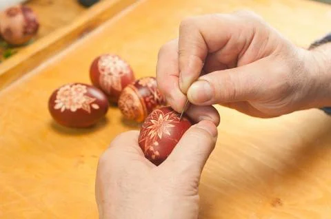 Decorating Easter egg - making scripts Stock Photos