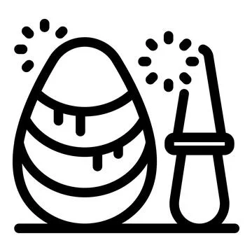 Decorating easter egg with shiny tool for spring celebration Stock Illustration