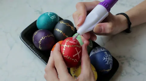 Decorating of Easter Eggs Video stock 23022384