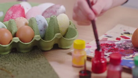 Decorating easter eggs Stock Footage 176028138
