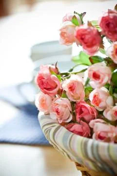 Decorating festive dinner table Stock-Fotos